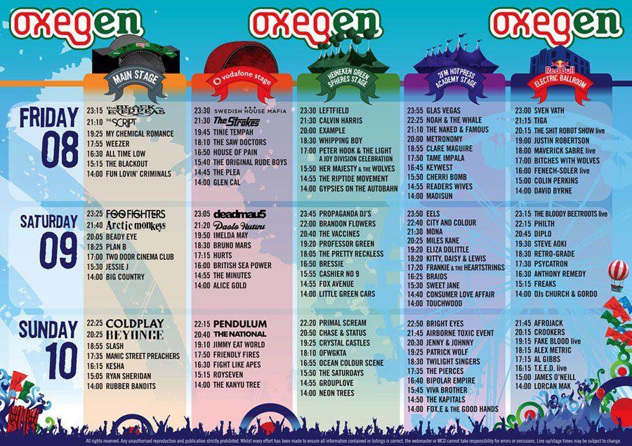 Oxegen 2011 Stage Times - Goldenplec Irish Music Magazine Oxegen 2011 Stage Times - Goldenplec Irish Music Magazine - 900 x 636 jpeg 191kB
