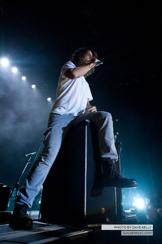Soundgarden performing at the O2