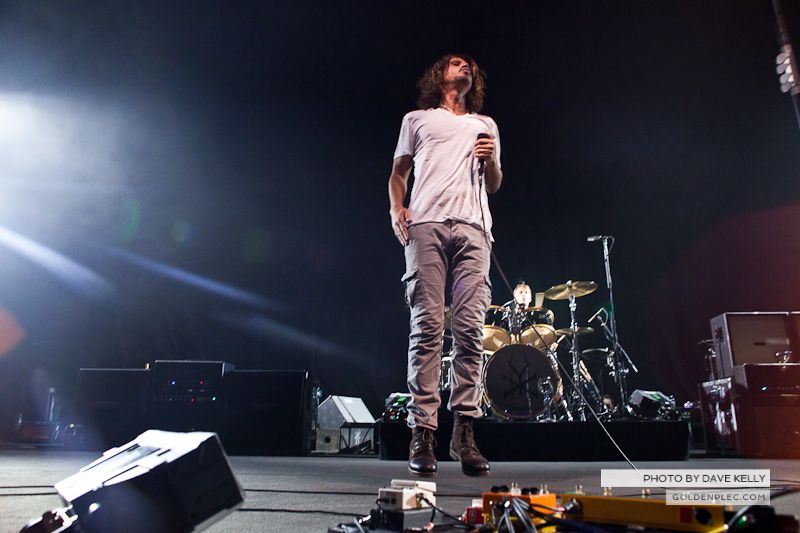 Soundgarden performing at the O2