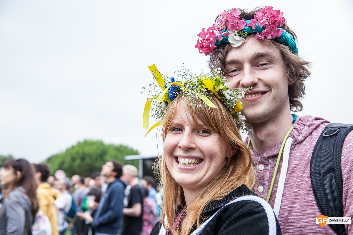 Couple with flowers in their hair at NOS Primavera Sound, Porto by David Kelly