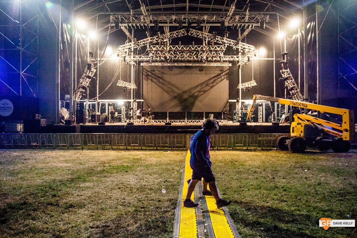 Lone figure walks in front of an empty main stage at NOS Primavera Sound, Porto by David Kelly