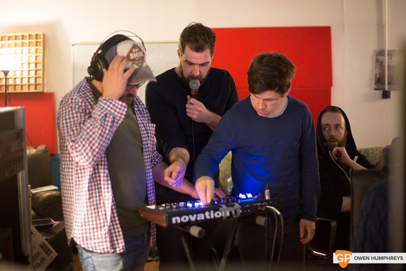 The Young Folk in studio, photo by Owen Humphreys