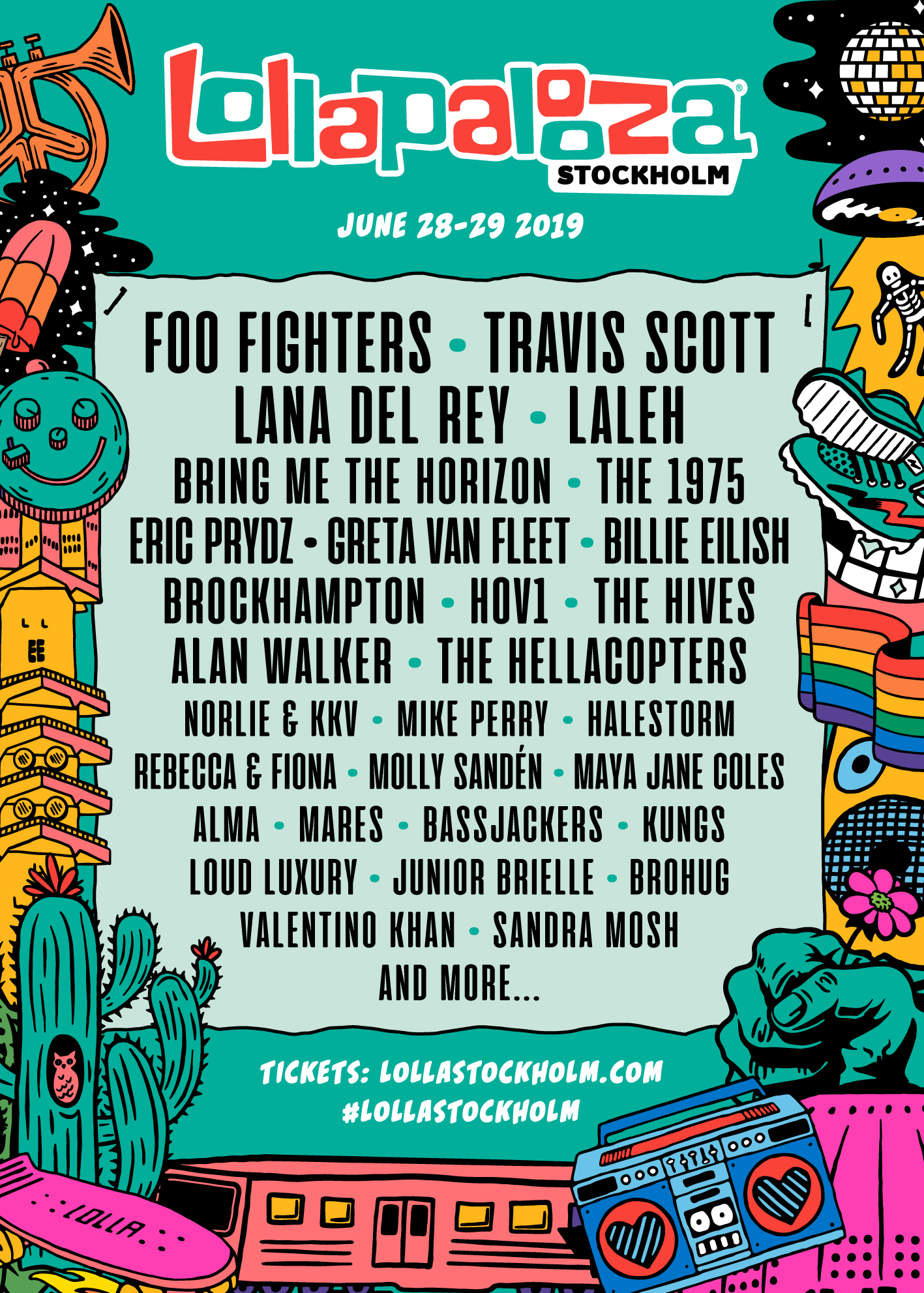 Lollapalooza Stockholm 2019 Festival Lineup & Stage Times