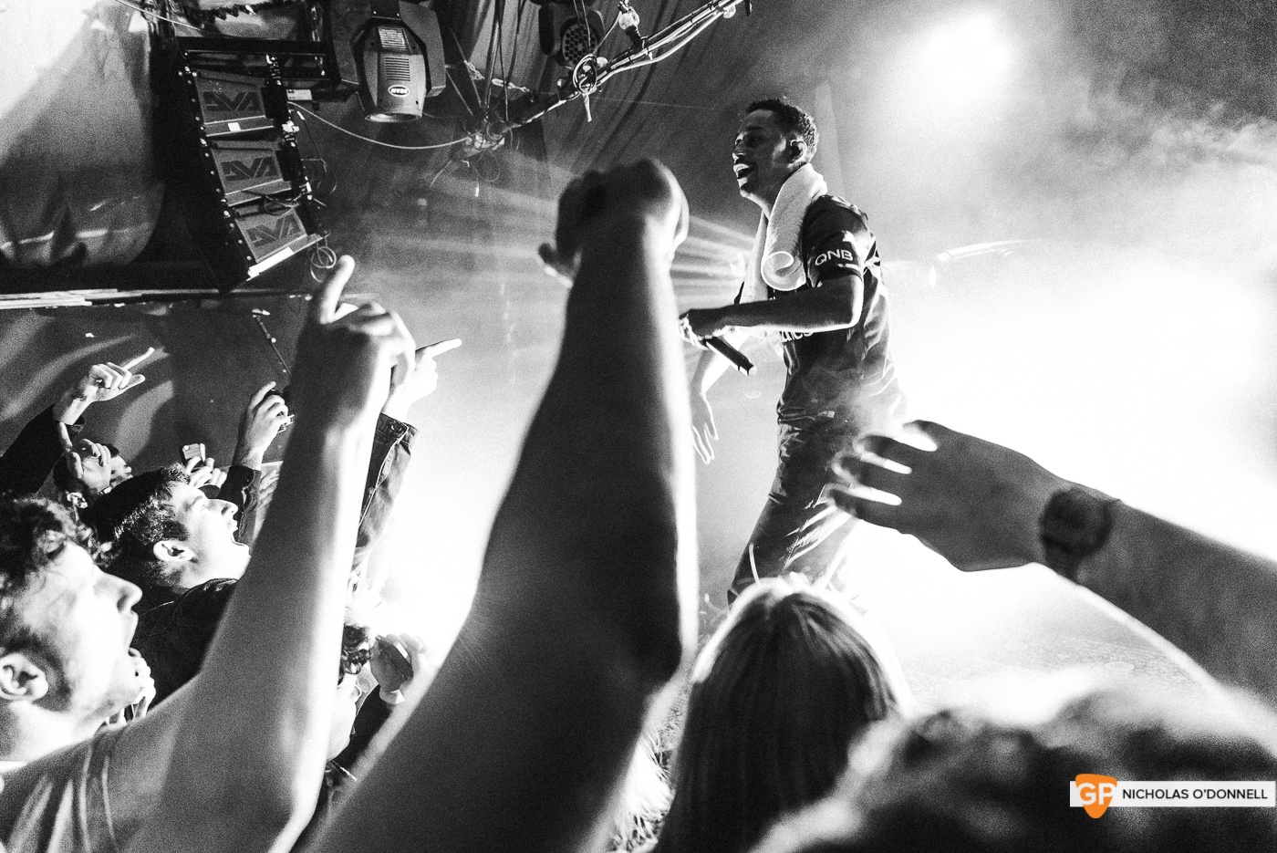 Loyle Carner performing in The Grand Social. Photographs by Nicholas O’Donnell.