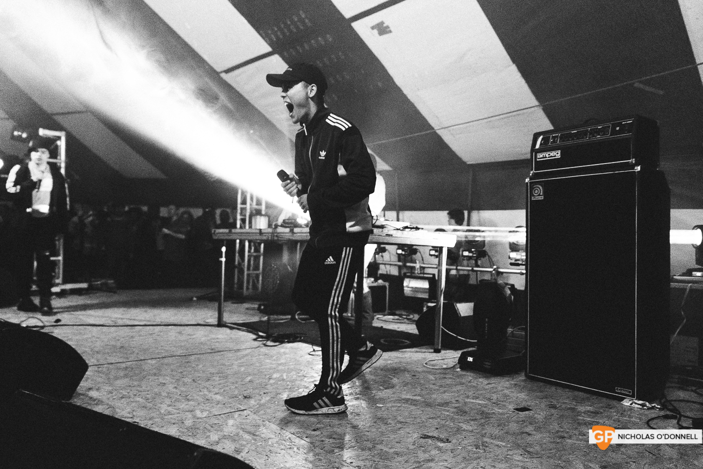 KNEECAP performing on the Dimestore stage at KnockanStockan 19.