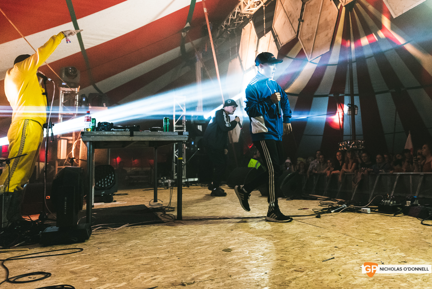 KNEECAP performing on the Dimestore stage at KnockanStockan 19.