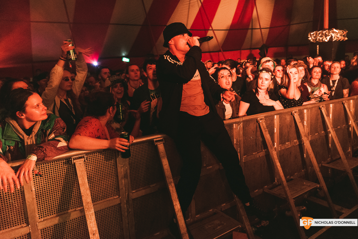 KNEECAP performing on the Dimestore stage at KnockanStockan 19.