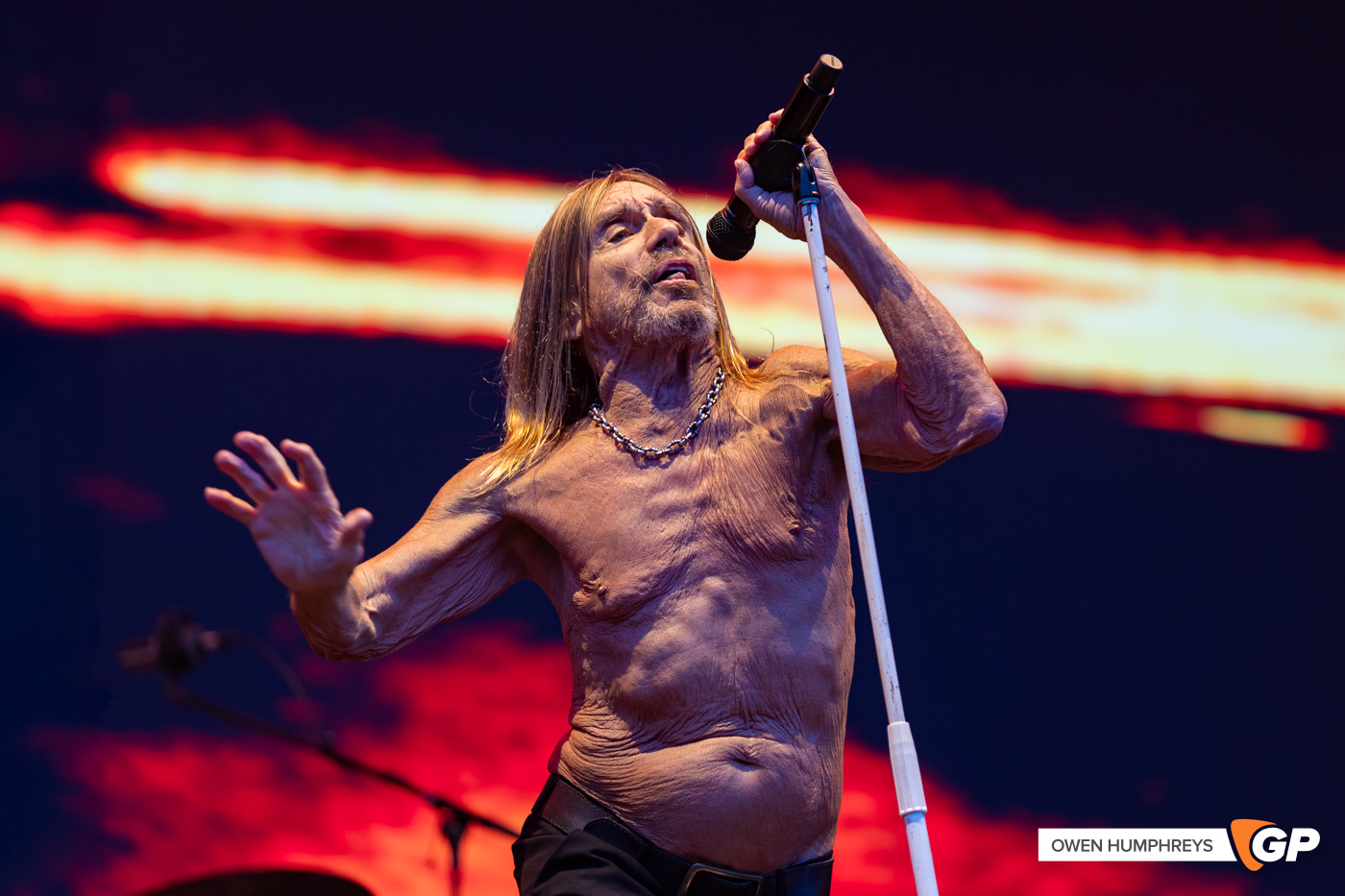 Iggy Pop at in The Meadows. Photo by Owen Humphreys www.owen.ie