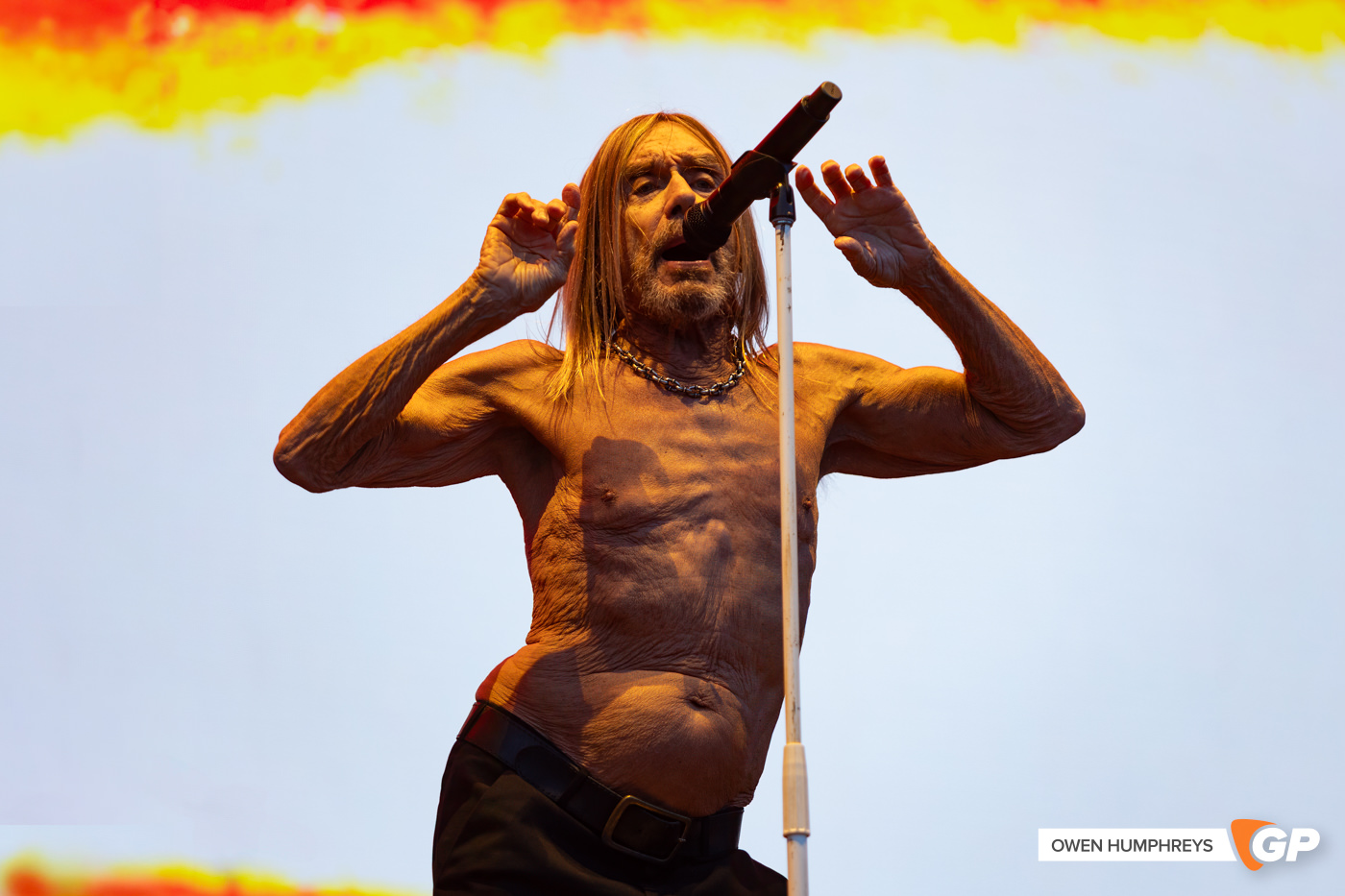 Iggy Pop at in The Meadows. Photo by Owen Humphreys www.owen.ie