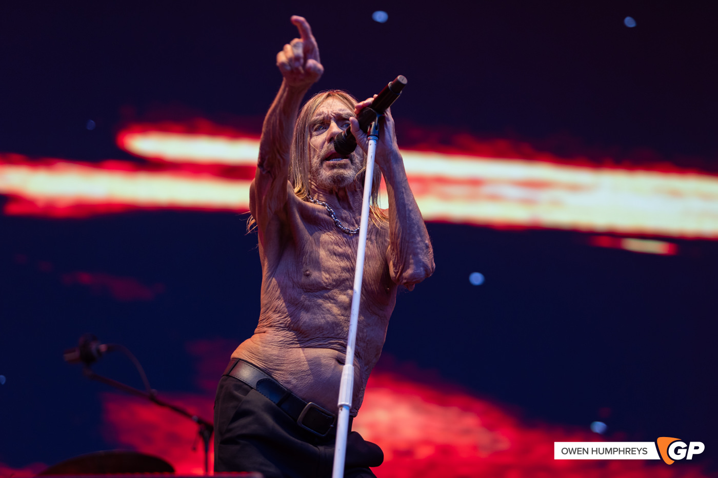 Iggy Pop at in The Meadows. Photo by Owen Humphreys www.owen.ie