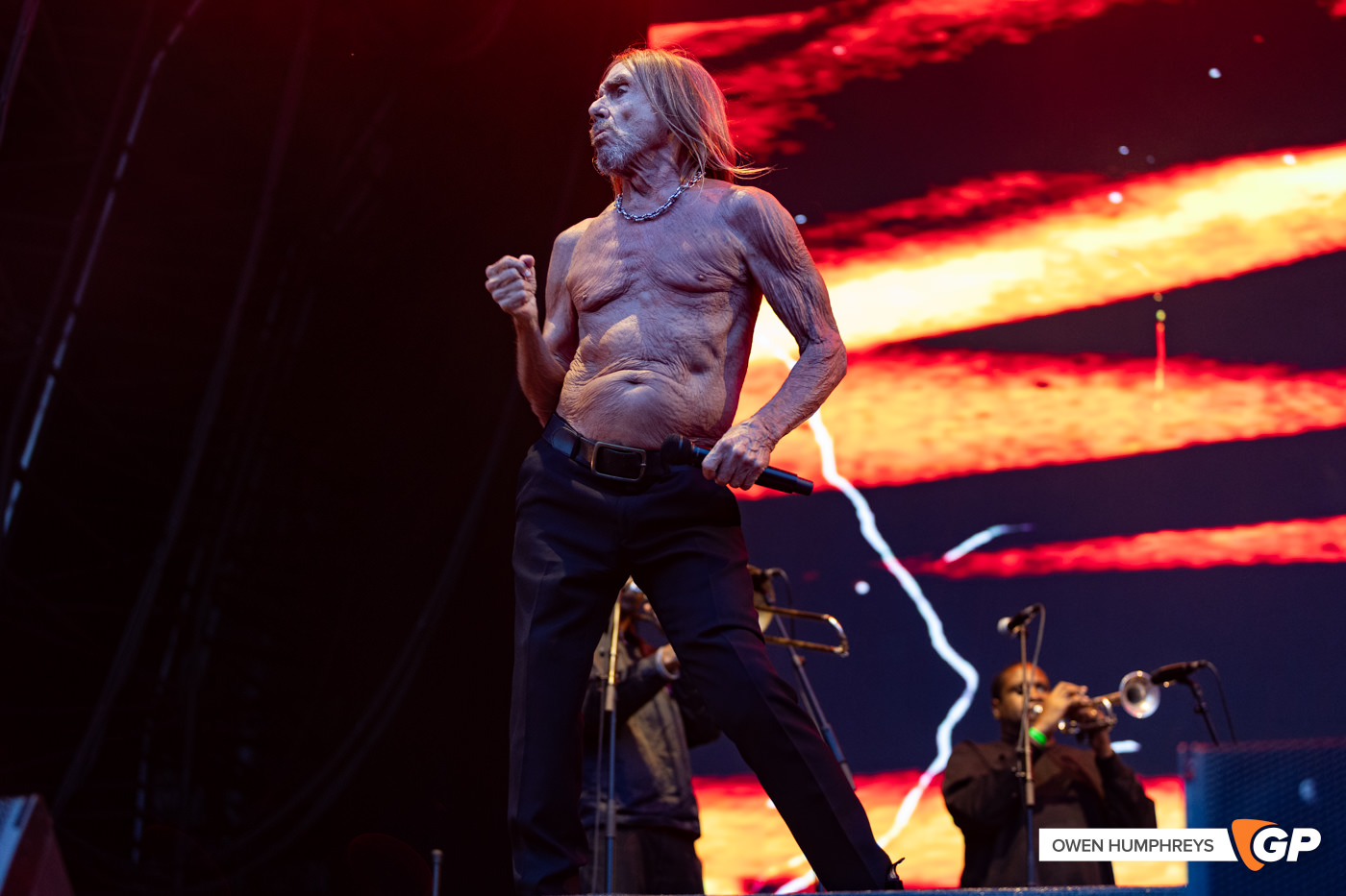 Iggy Pop at in The Meadows. Photo by Owen Humphreys www.owen.ie