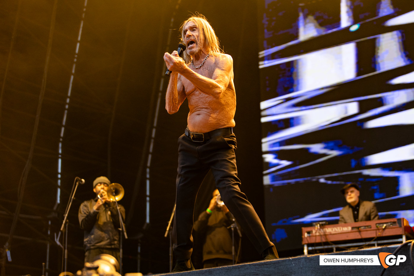 Iggy Pop at in The Meadows. Photo by Owen Humphreys www.owen.ie