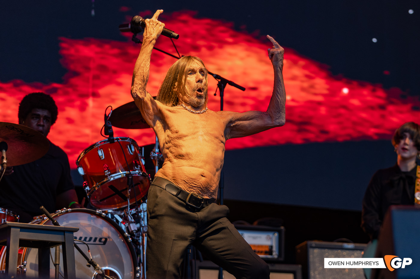 Iggy Pop at in The Meadows. Photo by Owen Humphreys www.owen.ie